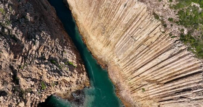 Top down view of Po pin chau in Sai Kung