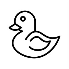 Duck vector icon. Rubber duck icon. ducky bath toy vector icon for apps and websites on white background