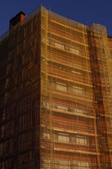 Scaffolding on the facade of a building