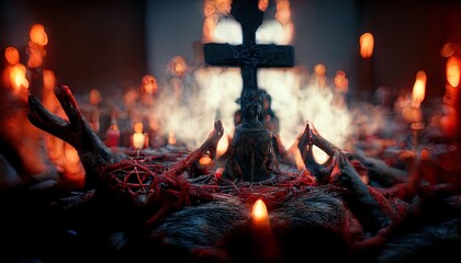 illustration of a satanic ritual
