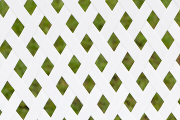 Abstract background textures of white chair plastic hole with dots pattern. There is point with triangular hole, back is green grass. Make wallpaper along walls of houses, building all over world.