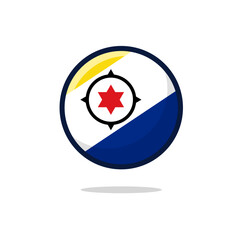  Bonaire Flag Icon. Bonaire Flag flat style isolated on a white background - stock vector.