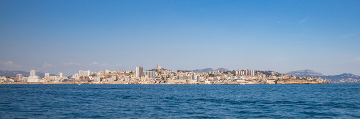 Panoramic view of Marseille and the Mediterranean sea 