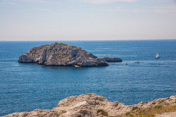 Islet Tiboulen or islet of Tiboulen du Frioul, an islet 30 meters high, to the west of the Frioul archipelago, in the Mediterranean Sea off Marseille