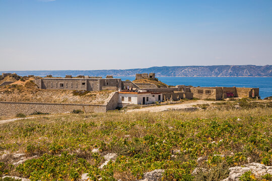 Fort de Br&eacute;gantin, an old fortress on the Ratonneau island on the Frioul archipelago