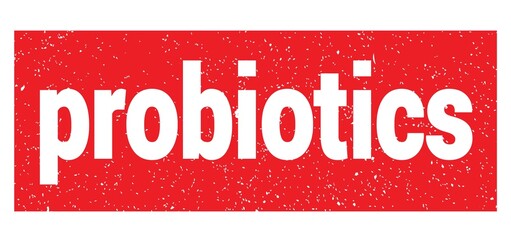 probiotics text written on red stamp sign.