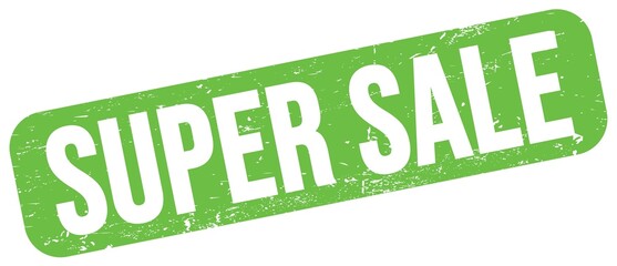 SUPER SALE text on green grungy stamp sign.