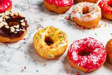 Homemade Round Glazed Donuts Ready to Eat