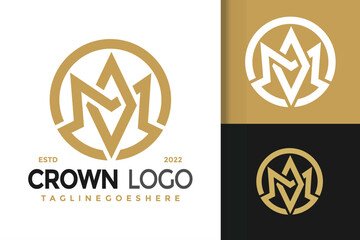 Letter M Crown Creative Logo Design, brand identity logos vector, modern logo, Logo Designs Vector Illustration Template