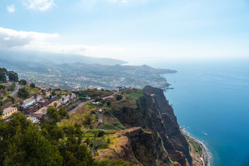 Panoramic view from the highest viewpoint called Cabo Girao in Funchal. Madeira
