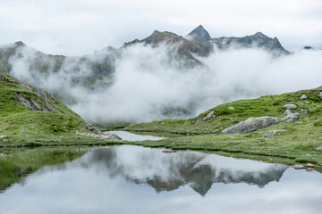 lake reflection in the mountains