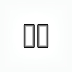 Pause Button Icon. Universal Interface Symbol - Vector.    