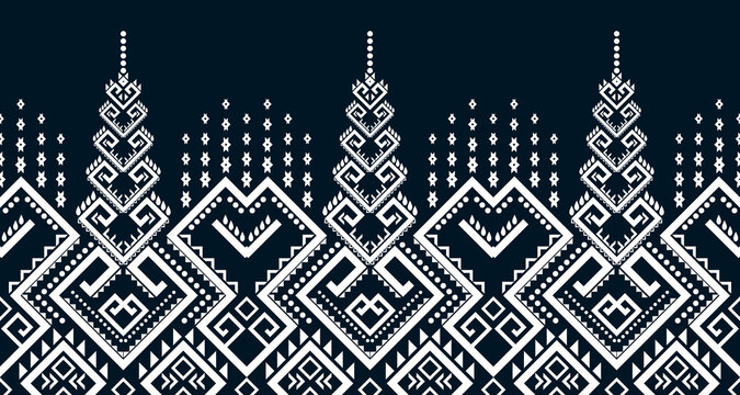 abstract ethnic pattern seamless design line white Aztec geometric background EP.18