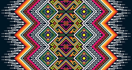 Abstract geometric vertical seamless pattern design indigenous black background EP.36.