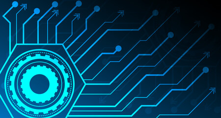Future Abstract gear pattern with hexagon geometry technology digital. Space for gear text EP.4