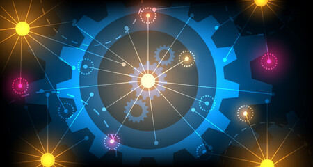 Geomatic gear drives electronic circle technology abstract technology innovation concept EP.6