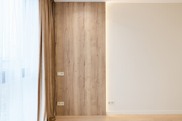 Interior design of a room with light walls. emptiness is pure. lighting