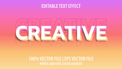 Editable text effect modern 3d and minimal font style