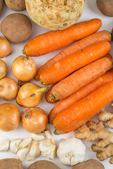 Vegetables on a white background