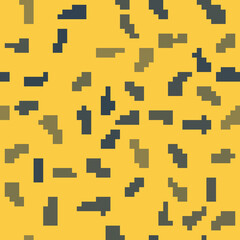 Blue line Kitchen whisk icon isolated seamless pattern on yellow background. Cooking utensil, egg beater. Cutlery sign. Food mix symbol. Vector