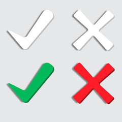check mark and cross