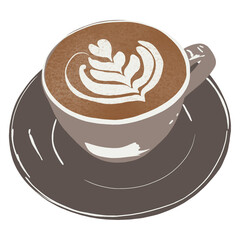 Cup of coffee illustration isolated on white background.