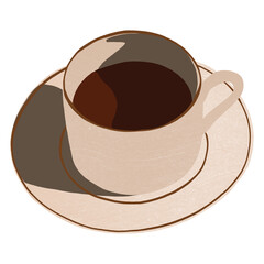 Cup of coffee illustration isolated on white background.