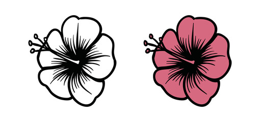 Beautiful Flower Hand drawn Illustration Symbol Icon Logo Vector