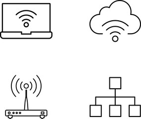Iot & smart device icon set - thin line vector icons. Pixel perfect. Editable stroke - internet of things illustrations collection.