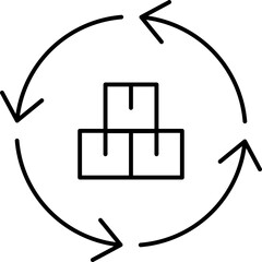 warehouse iot - thin line vector icon. Pixel perfect. Editable stroke - internet of things illustrations collection.