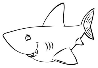 Shark. Element for coloring page. Cartoon style.