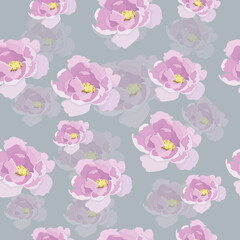 flowers pattern greens illustration vector background peone rose 