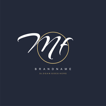 Initial letter MF logo monogram feminine style with circle line design ideas