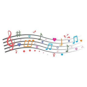 Musical notes, vector isolated illustration