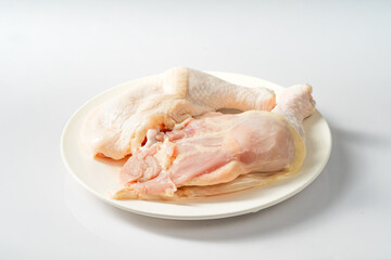 Fresh chicken on a pure white background