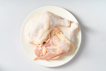 Fresh chicken on a pure white background