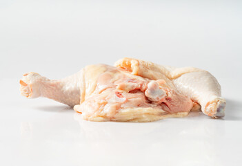 Fresh chicken on a pure white background