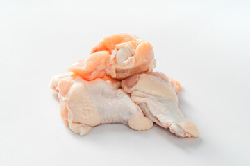 Fresh chicken on a pure white background