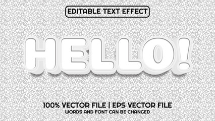 Editable text effect modern 3d and minimal font style