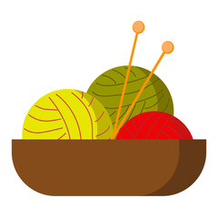 Basket with yarn