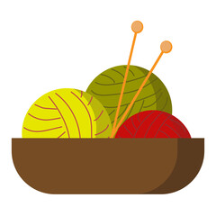 Basket with yarn