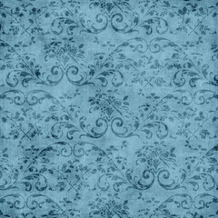 Deep toned blue antique tapestry pattern