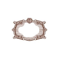 Scrapbooking border, treasure map sign isolated vintage frame. Vector royal elegant border with floral elements patterns. Menu, wedding invitations design element, scrapbook design border, photo-frame