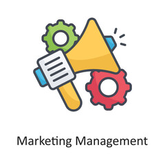 Marketing Management  Filled Outline Vector Icon Design illustration on White background. EPS 10 File