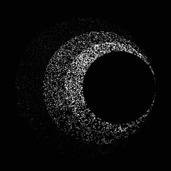 Grunge brush strokes in Circle Form . Spiral Vector Illustration .Textured round Logo . Design element . Abstract Geometric circular shapes .Rotating grunge radial line. Concentric circles