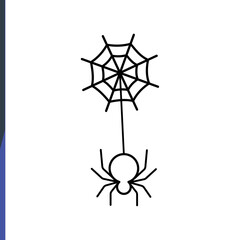 Web and Spider, Halloween holiday, web icons, vector thin line icons