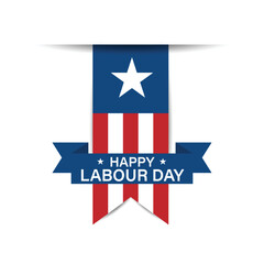 Happy Labour Day simple vector web banner. Flag of America for Labor Day label. Minimalist background, banner, poster.