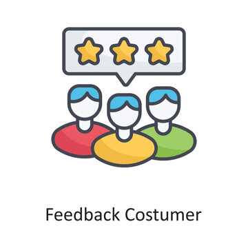 Feedback Costumer Filled Outline Vector Icon Design Illustration On White Background. EPS 10 File