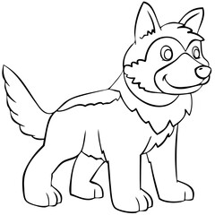 German shepherd. Element for coloring page. Cartoon style.