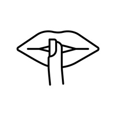Keep silent icon with lips and finger
